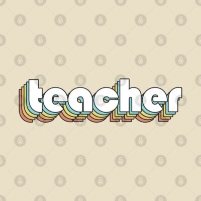 Teacher Retro Rainbow Typography Faded Style Pin Official Teacher Merch