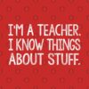 Im A Teacher I Know Things About Stuff Pin Official Teacher Merch