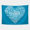 Teacher Heart Word Cloud Tapestry Official Teacher Merch