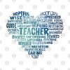 Teacher Heart Word Cloud Blue Pin Official Teacher Merch