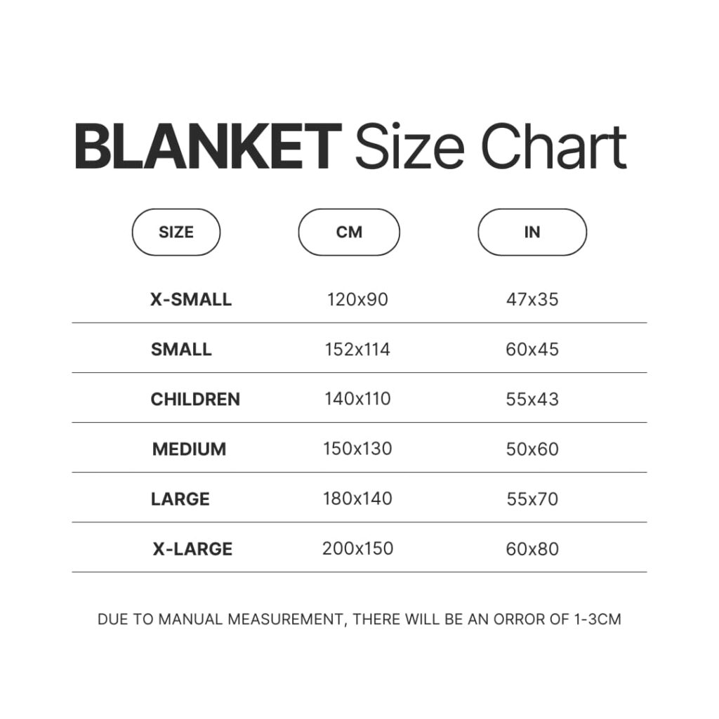 Blanket Size Chart - Teacher Gifts For You