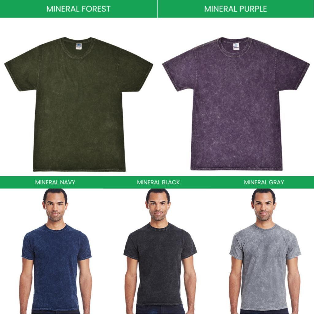 Mineral Wash T shirt Color Chart 2 - Teacher Gifts For You