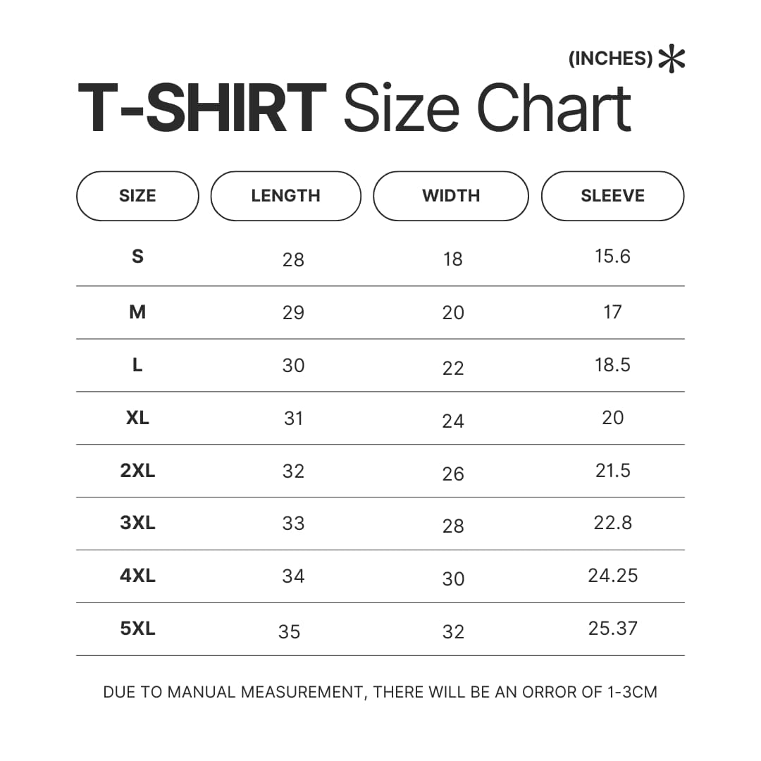 T shirt Size Chart - Teacher Gifts For You