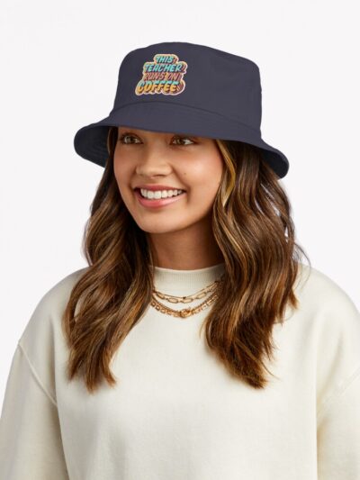 This Teacher Runs On Coffee Bucket Hat Official Teacher Merch