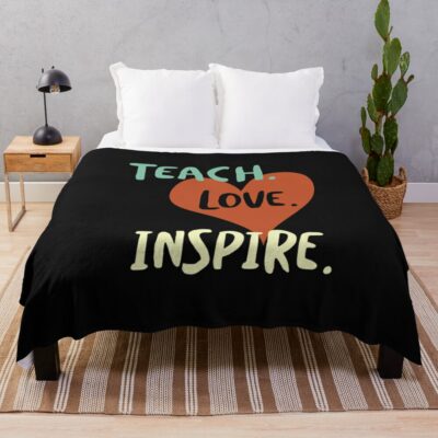 Teach Love Inspire Throw Blanket Official Teacher Merch