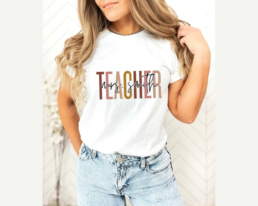 Custom Teacher Last Name T-shirt