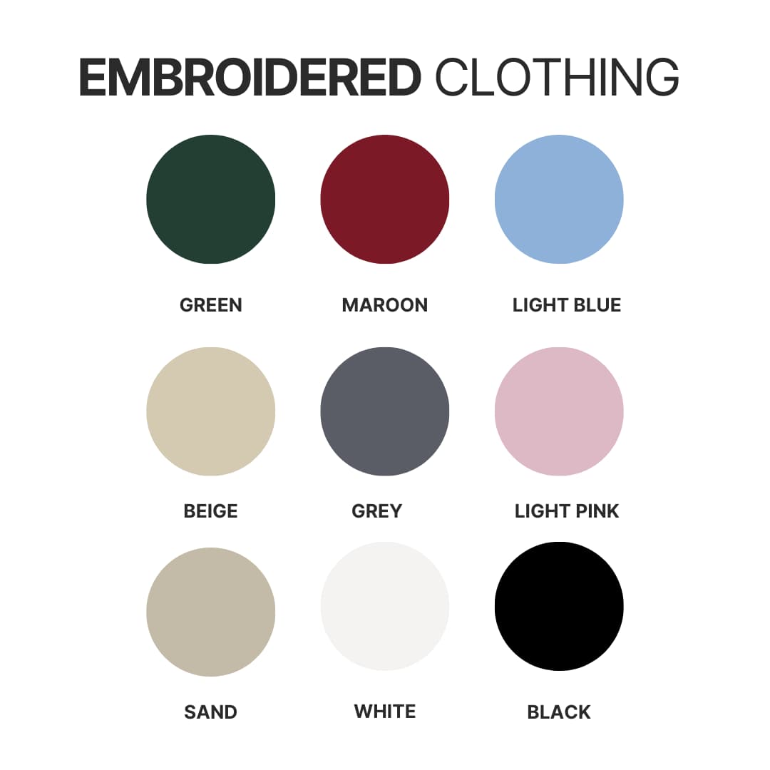 Embroidered clothing color chart 5 1 - Teacher Gifts For You